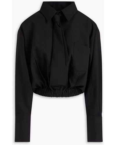 Jacquemus Cravate Cropped Wool-blend Shirt - Black