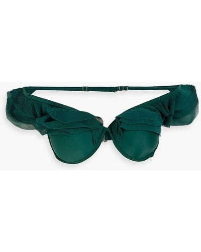 Andrea Iyamah Salama Ruffled Underwired Bikini Top - Green