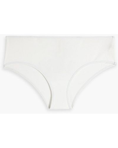 Zimmermann Virgo Printed Stretch-cotton Jersey Mid-rise Briefs - White