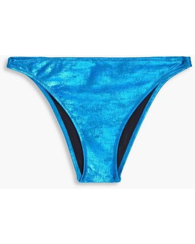 Solid & Striped Elsa Metallic Low-rise Bikini Briefs - Blue