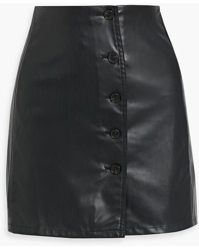 ATM Faux Leather Mini Skirt - Black