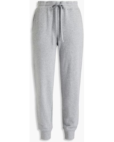 Vince Mélange French Cotton-blend Terry Track Trousers - Grey