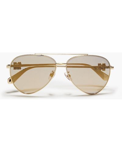 Off-White c/o Virgil Abloh Aviator-style Metal Sunglasses - Metallic