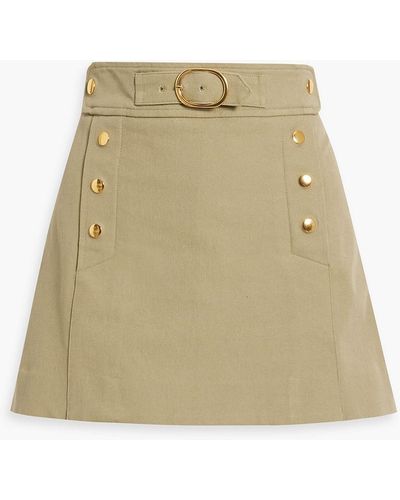 10 Crosby Derek Lam Hester Skirt-effect Cotton-blend Twill Shorts - Natural