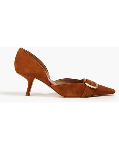 Sam Edelman Buckled Suede Court Shoes - Brown