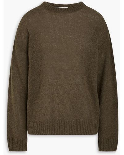 John Elliott Powder Bouclé-knit Merino Wool-blend Sweater - Green