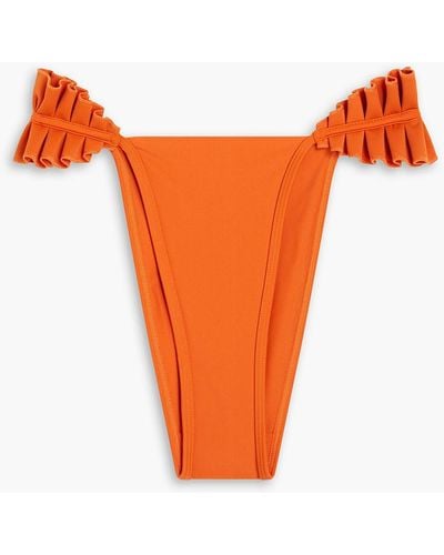 Andrea Iyamah Mulan Ruffled High-rise Bikini Briefs - Orange