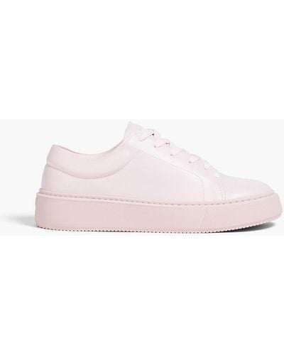 Ganni Faux Leather Trainers - Pink