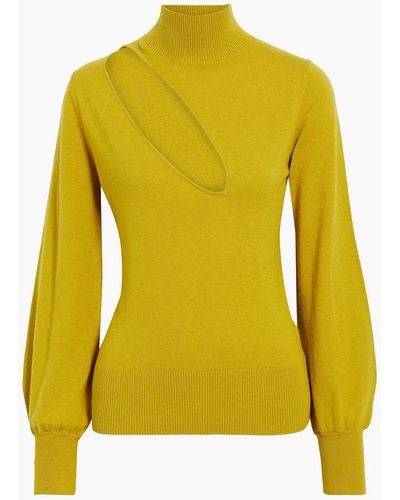 Nicholas Aliyah Cutout Wool And Cotton-blend Turtleneck Sweater - Multicolor
