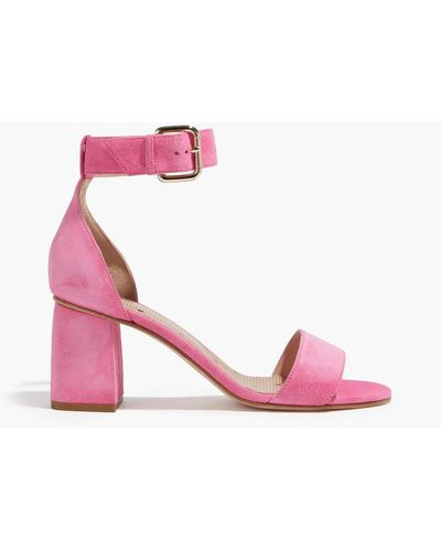 Red(V) Suede Sandals - Pink