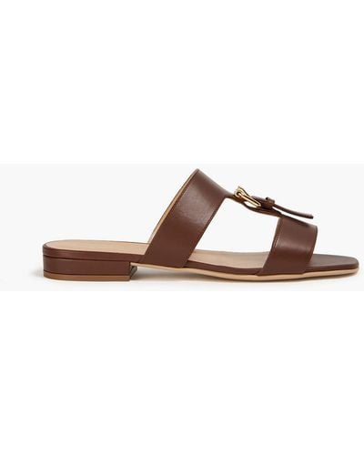 Sergio Rossi Buckle-embellished Leather Sandals - Brown