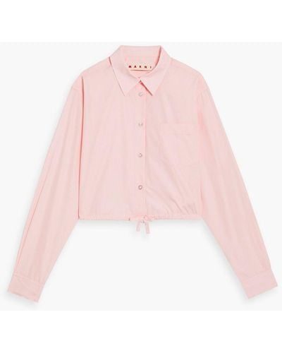 Marni Cropped Cotton-poplin Shirt - Pink