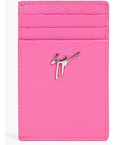 Giuseppe Zanotti Pebbled-leather Cardholder - Pink