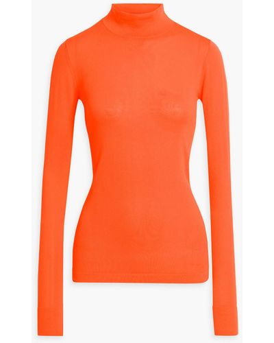 Les Rêveries Stretch-knit Turtleneck Top - Orange
