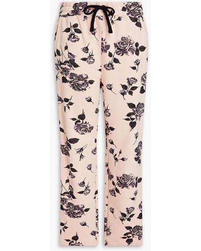 RED Valentino Floral-print French Cotton-blend Terry Track Trousers - Pink