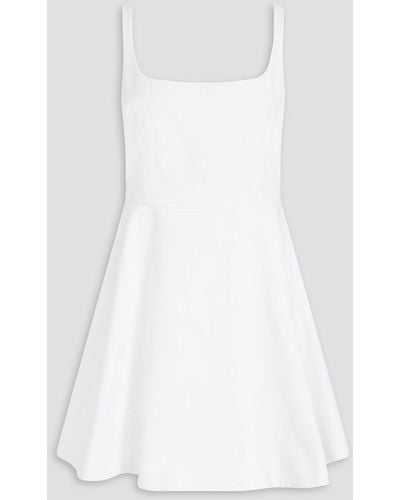Theory Flare Cotton-blend Piqué Mini Dress - White