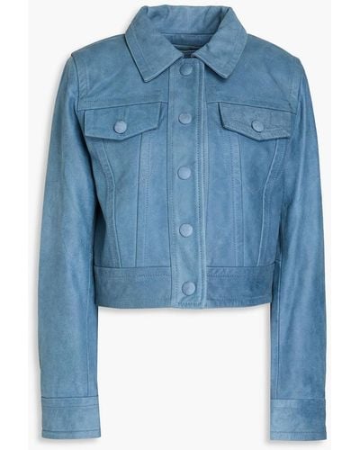 Stand Studio Coated Leather Jacket - Blue
