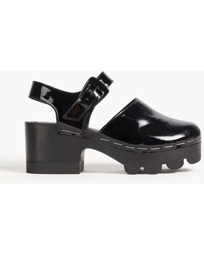 Tory Burch Faux Patent-leather Court Shoes - Black