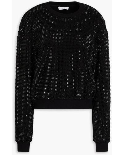Area Crystal-embellished French Cotton-terry Sweatshirt - Black