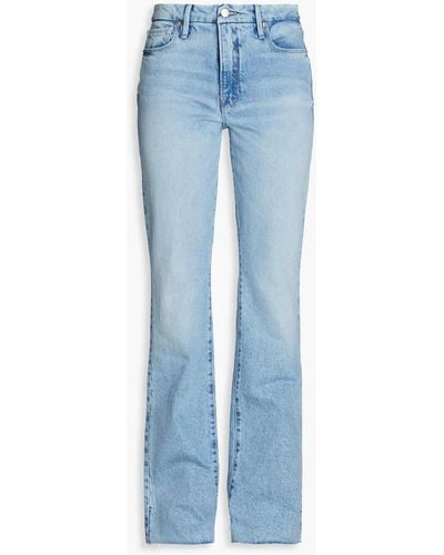 GOOD AMERICAN Faded High-rise Flared Jeans - Blue