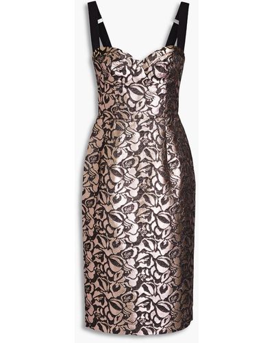 Rebecca Vallance Metallic Cotton-blend Jacquard Dress - Black