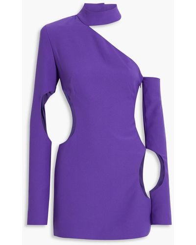 Monot Convertible Cutout Crepe Mini Dress - Purple
