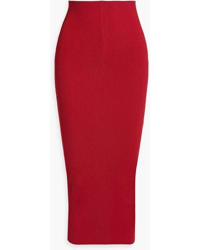 Marni Ribbed-knit Midi Skirt - Red