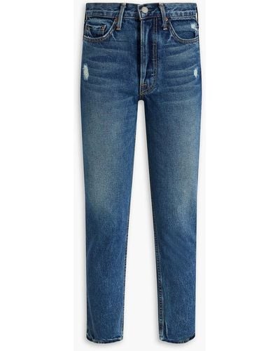 GRLFRND Karolina petite hoch sitzende jeans mit schmalem bein - Blau