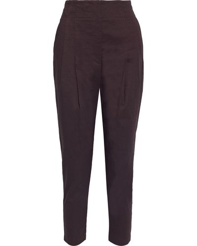 A.L.C. Davon Cropped Linen-blend Tapered Trousers - Multicolour