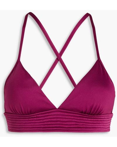 Seafolly Quilted Triangle Bikini Top - Purple