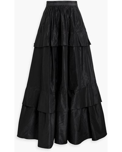 Etro Tiered Silk-taffeta Maxi Skirt - Black
