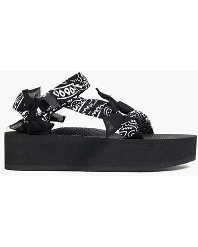 ARIZONA LOVE Trekky Printed Canvas Platform Sandals - Black