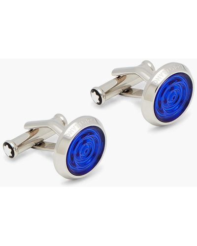 Montblanc Stainless Steel Resin Cufflinks - Blue