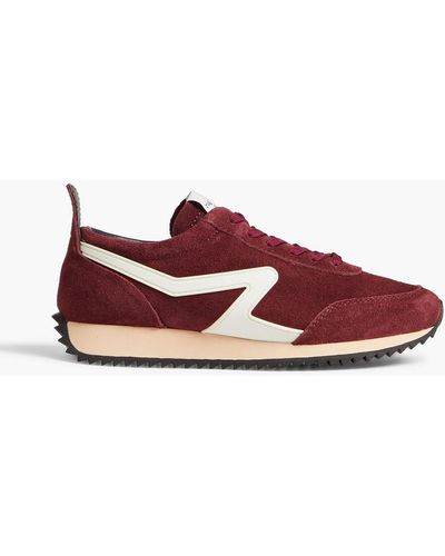 Rag & Bone Retro Runner Leather-trimmed Suede Trainers - Red