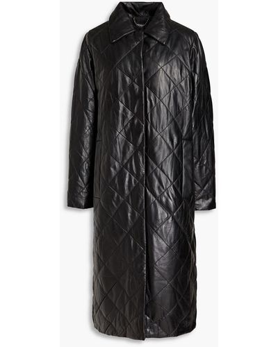 Muubaa Isaly Quilted Leather Coat - Black