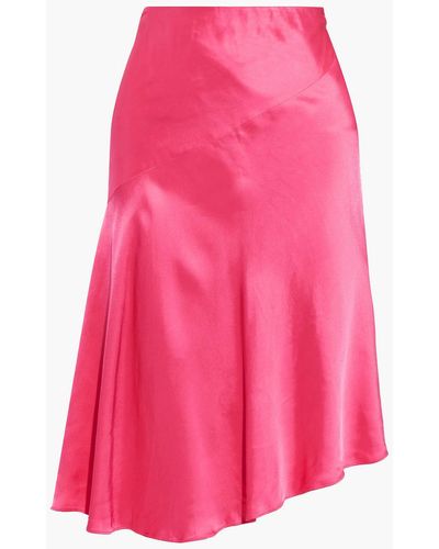 Helmut Lang Asymmetric Satin Skirt - Pink