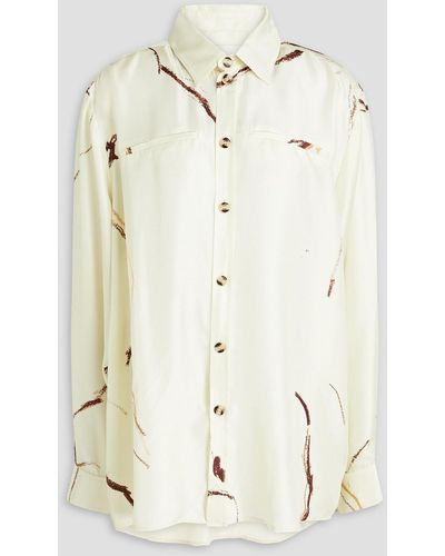 Nanushka Sabrin Printed Silk-twill Shirt - Natural