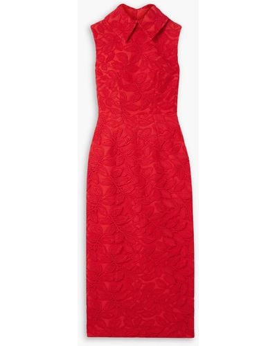 Emilia Wickstead Mason Corded-lace Maxi Dress - Red