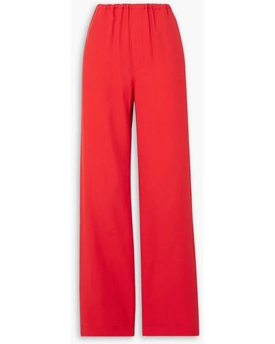 Gauchère Twill Straight-leg Trousers - Red