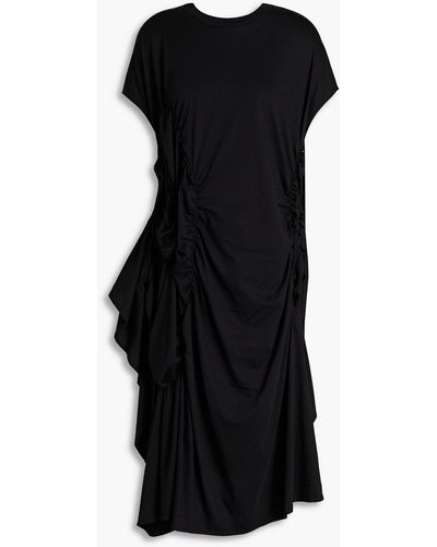 Simone Rocha Draped Supima Cotton-jersey Dress - Black