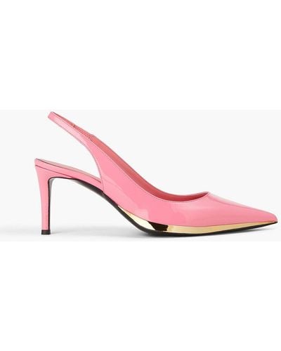 Giuseppe Zanotti Patent-leather Slingback Court Shoes - Pink