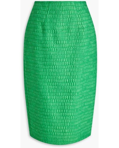 Emilia Wickstead Cotton-blend Cloqué Midi Skirt - Green