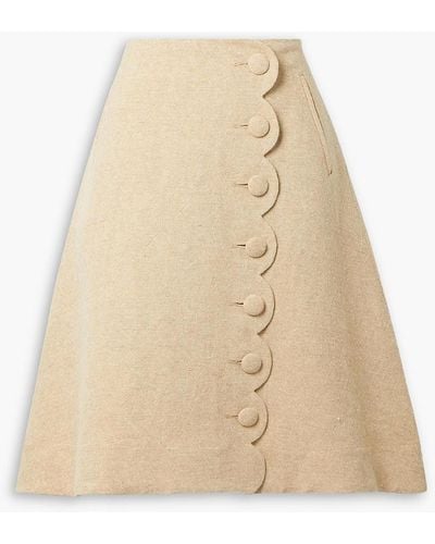 Lisa Marie Fernandez Scalloped Linen-blend Skirt - Natural