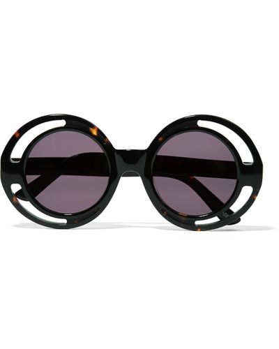 House of Holland Annice Round-frame Cutout Acetate Sunglasses - Black