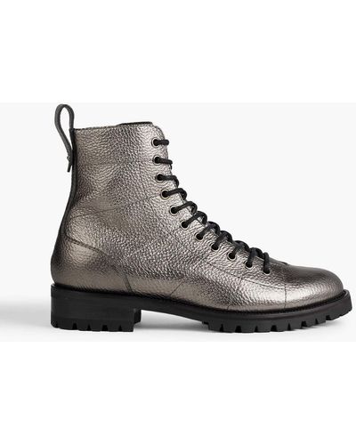 Jimmy Choo Cruz Pebbled-leather Combat Boots - Brown