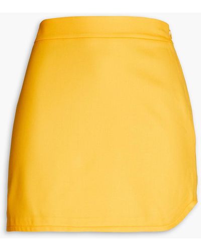 Zeynep Arcay Asymmetric Wool-blend Mini Skirt - Yellow