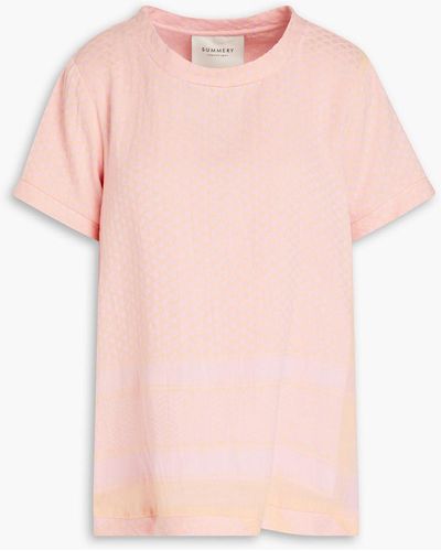 Summery Copenhagen Cotton-jacquard Top - Pink