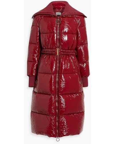 Zimmermann Belted Quilted Vinyl Down Coat - Red