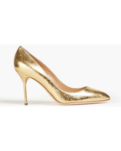 Sergio Rossi Leather Court Shoes - Metallic