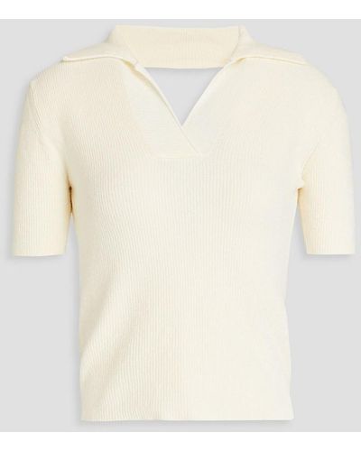 Jacquemus Le Polo Bagnu Ribbed Cotton-blend Chenille Top - Natural